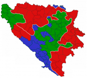 Bosnian ethnic divisions, as of 2005.