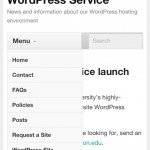 Minleven (Jetpack) mobile theme, expanded menu