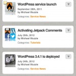 WPtouch Pro with thumbnail images