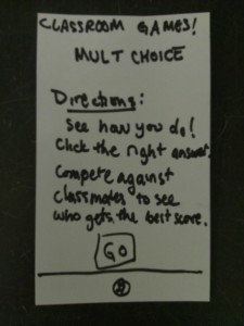 Directions for the multiple choice game.