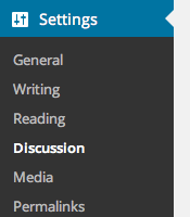 Settings menu, Discussion highlighted
