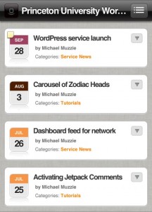 WPtouch Pro with calendar images