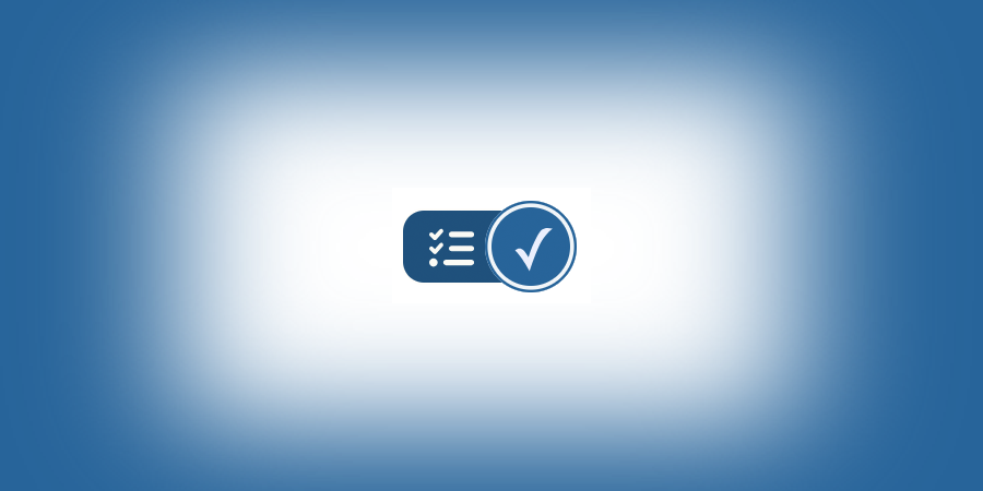 Editorially blue icon showing the positive checkmark.